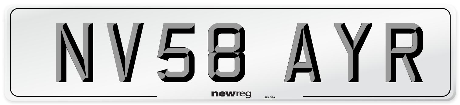 NV58 AYR Number Plate from New Reg